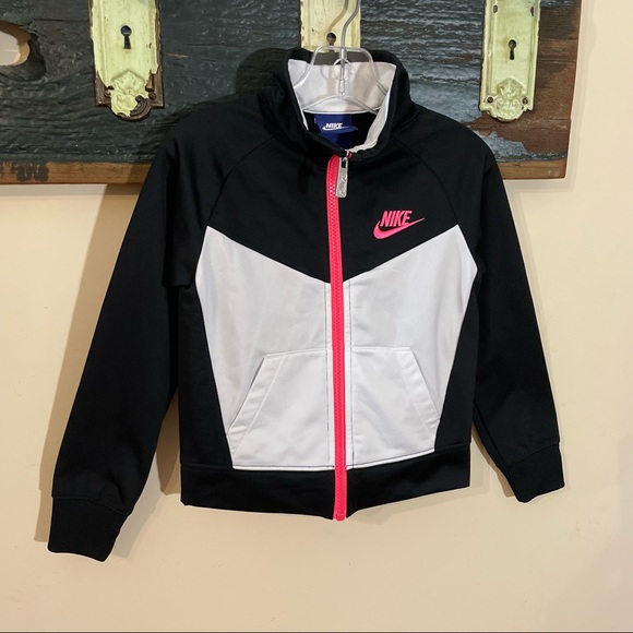 Nike Kids Black and White Zip-Up Jacket - Picture 4 of 11